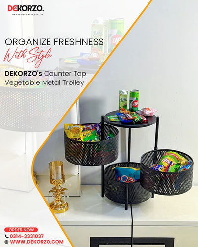 Multipurpose Counter Top Vegetable Metal Trolley By DEKORZO