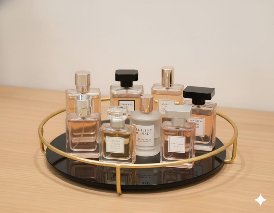 Make-up Organizer Tray, Decorative Glass Vanity Perfume Tray
