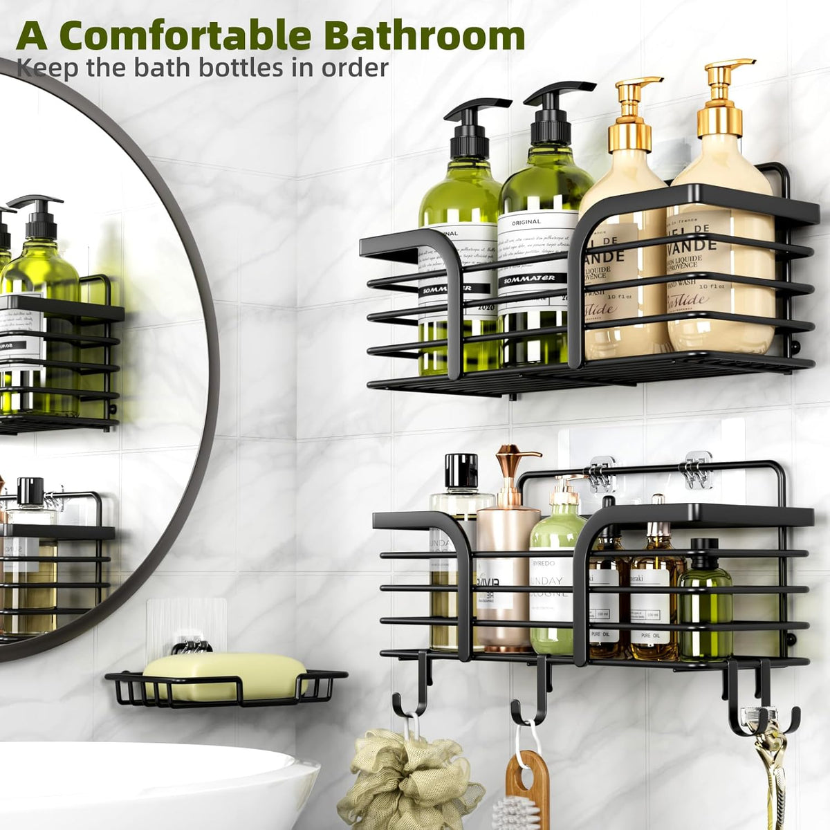 Premium Wall Mounted Bathroom Organizer Rack