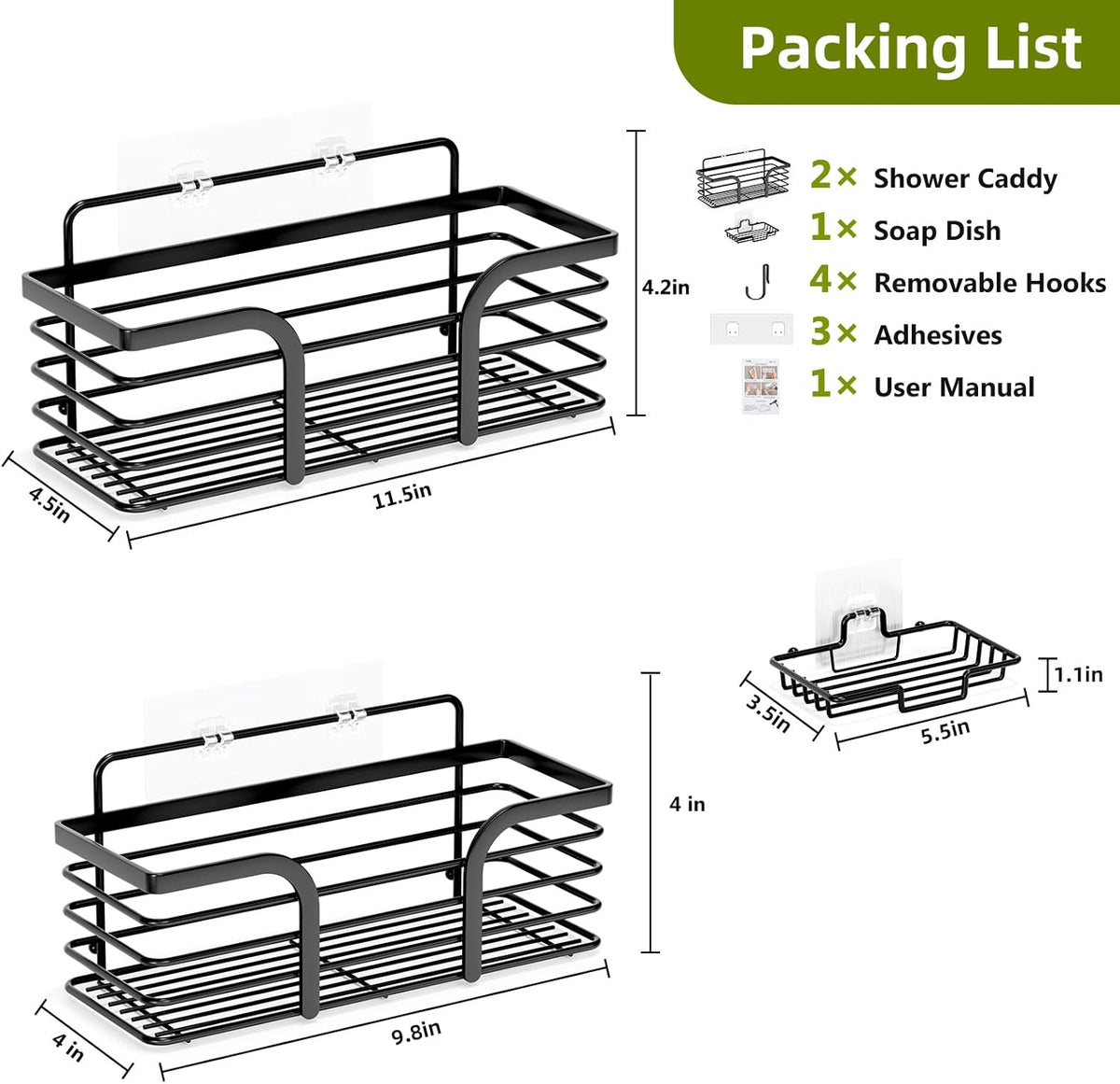 Premium Wall Mounted Bathroom Organizer Rack