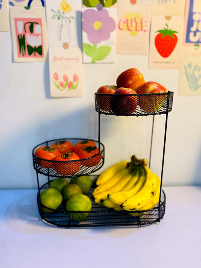 Multi-Tier Metal Fruit Basket - Large, Luxury Design