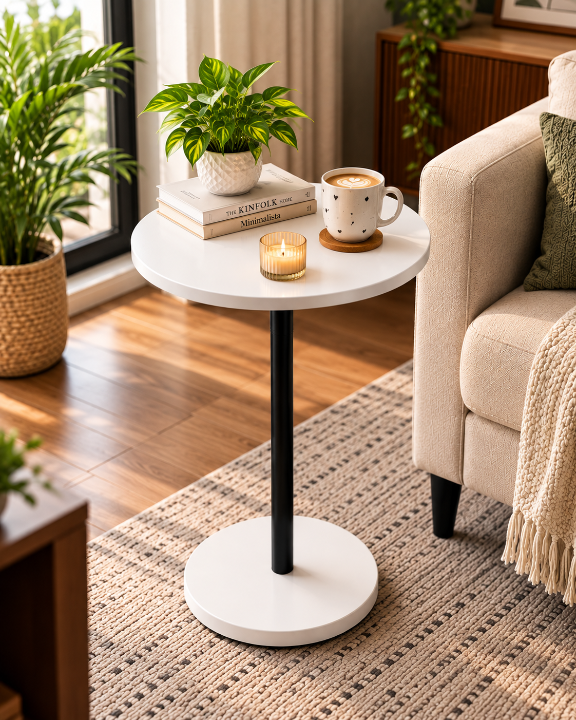 Modern Round Side Table | Minimalist Coffee & Bedside Table