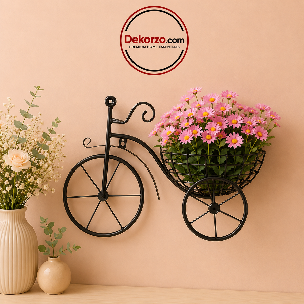 Bicycle Iron Wall Wall Hanging Flower Holder Living Room