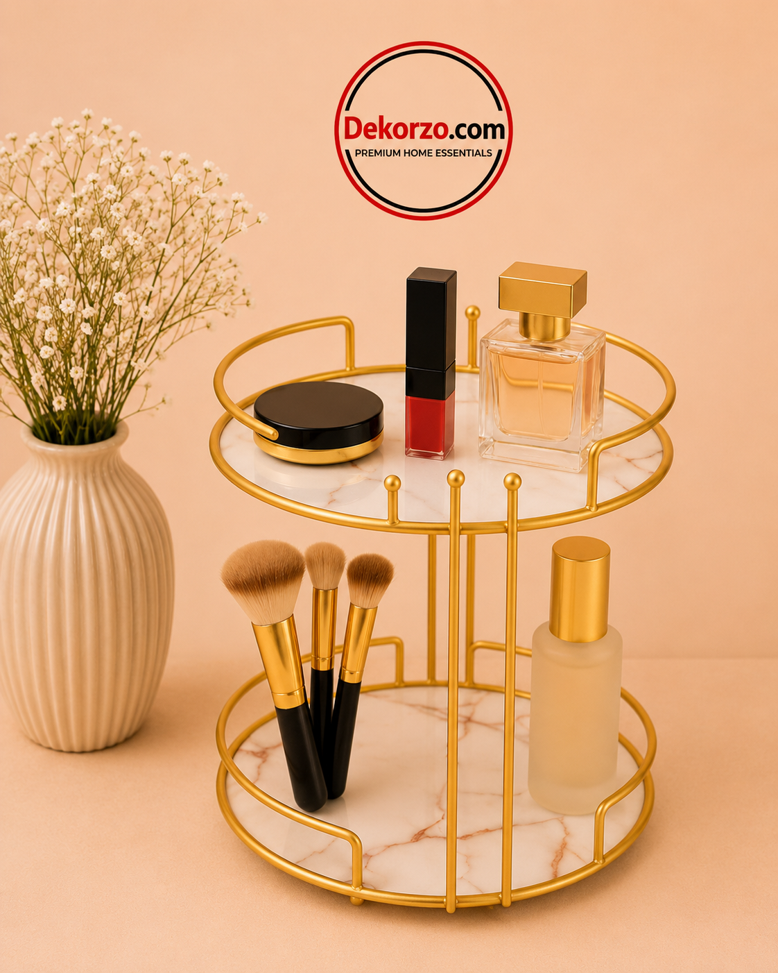 Gold & Black  makeup organizer