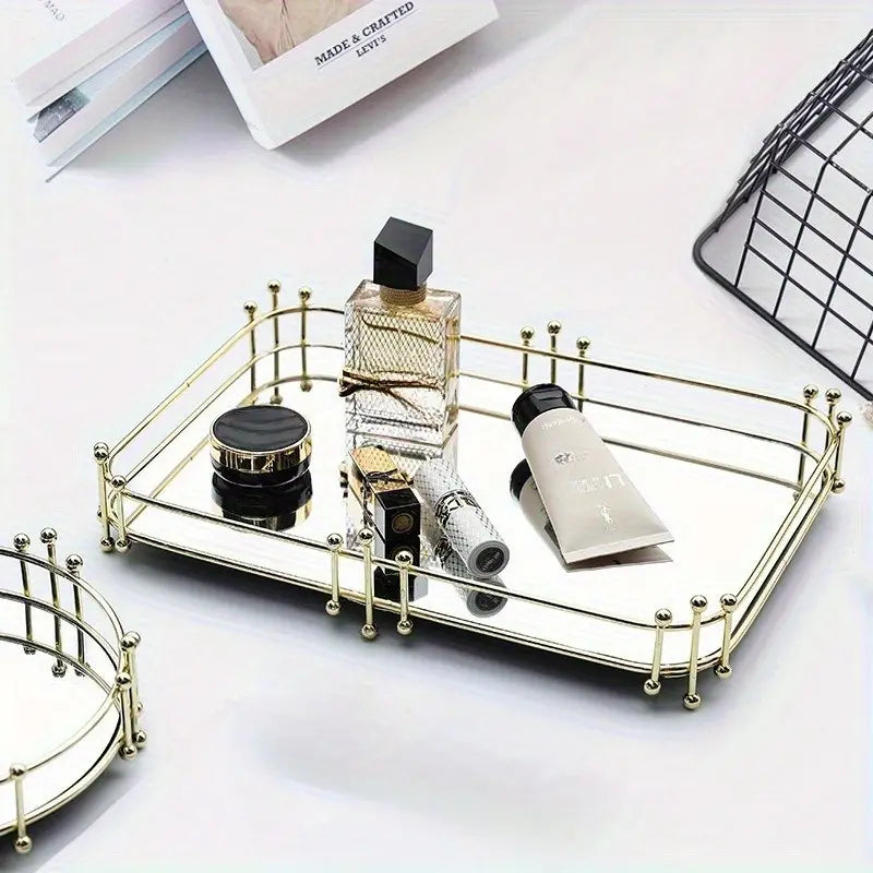 Modern Luxury Geometric Metal Jewelry Tray