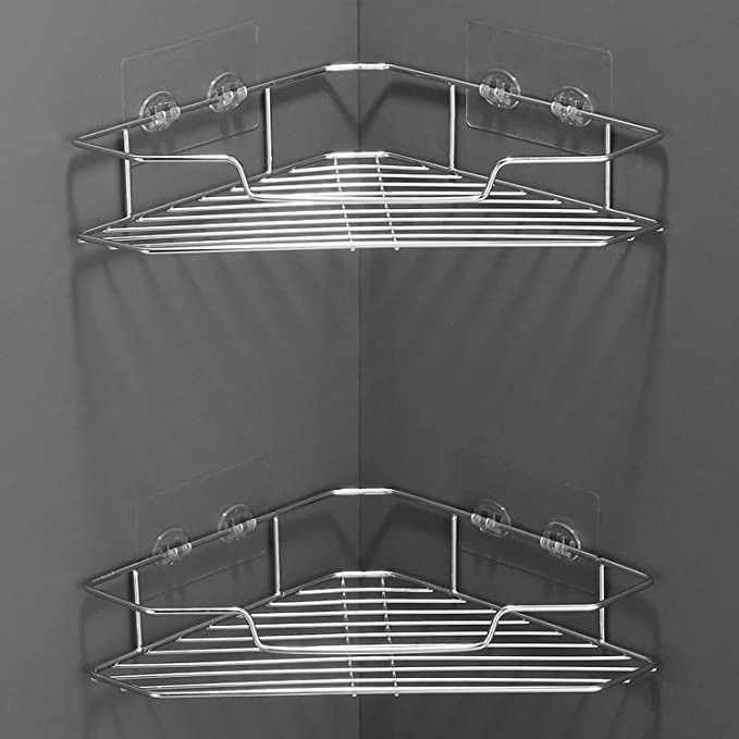 Chrome Wall Mounted Bathroom Rack | Shower Caddy & Storage Organizer