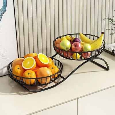 Round Metal Fruit Basket for Kitchen and table