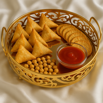 Glass Mirror Gold Luxury Storage Display Tray