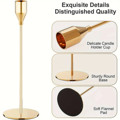 Elegant Golden Candle Holder Set