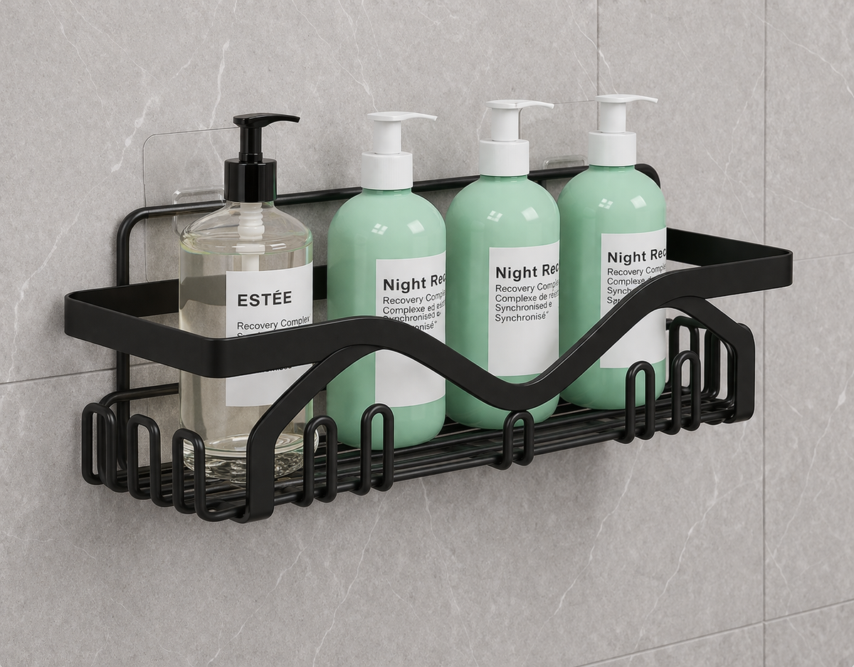 Luxury Wall Mounted Bathroom Rack Organizer – Multi Storage Shelf