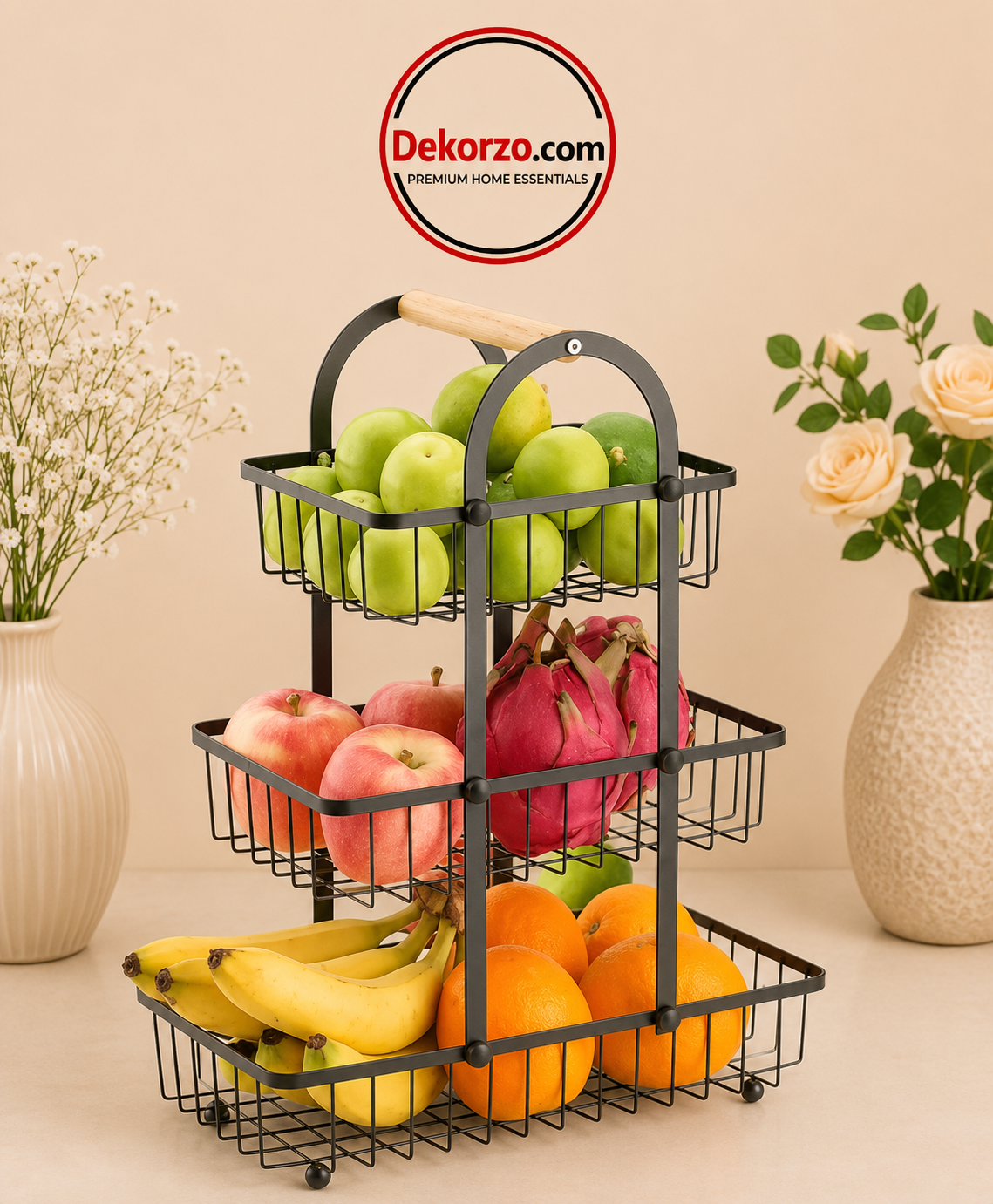 Fruits, and Vegetables, Kitchen Organizer Basket Durable Kitchenware