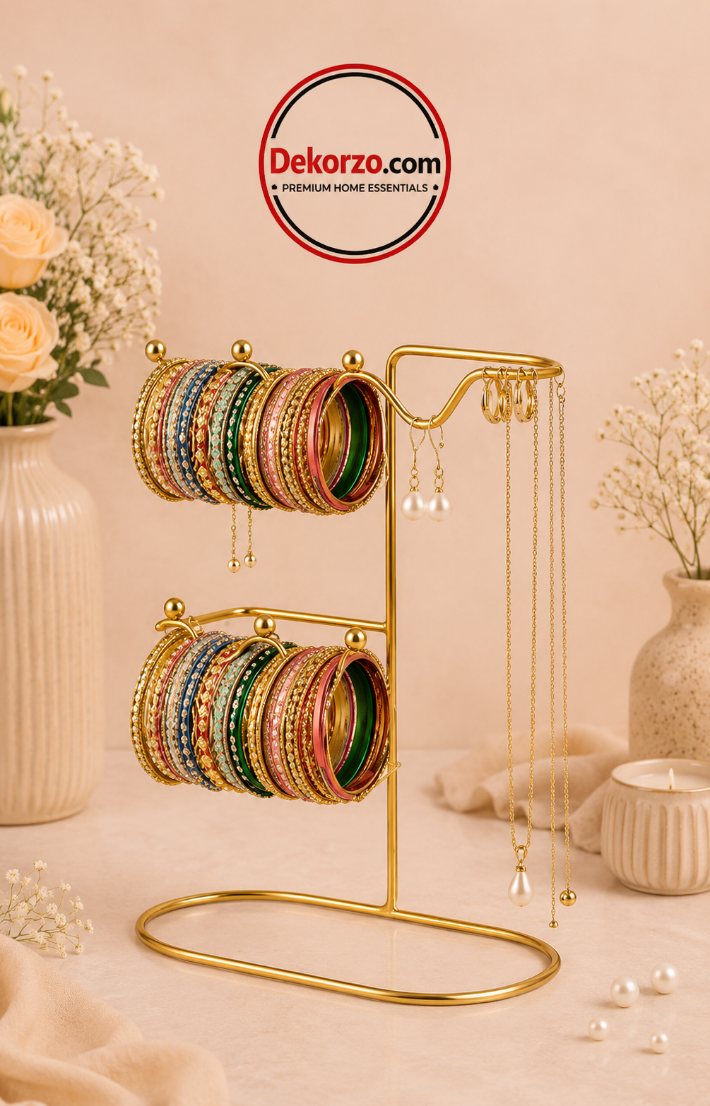 Jewelry Organizer Stand | Bangle, Bracelet, Necklace & Earring Holder
