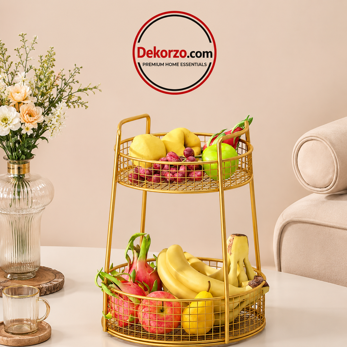 Multifunctional Round Fruit Bowl, Kitchen  Organizer
