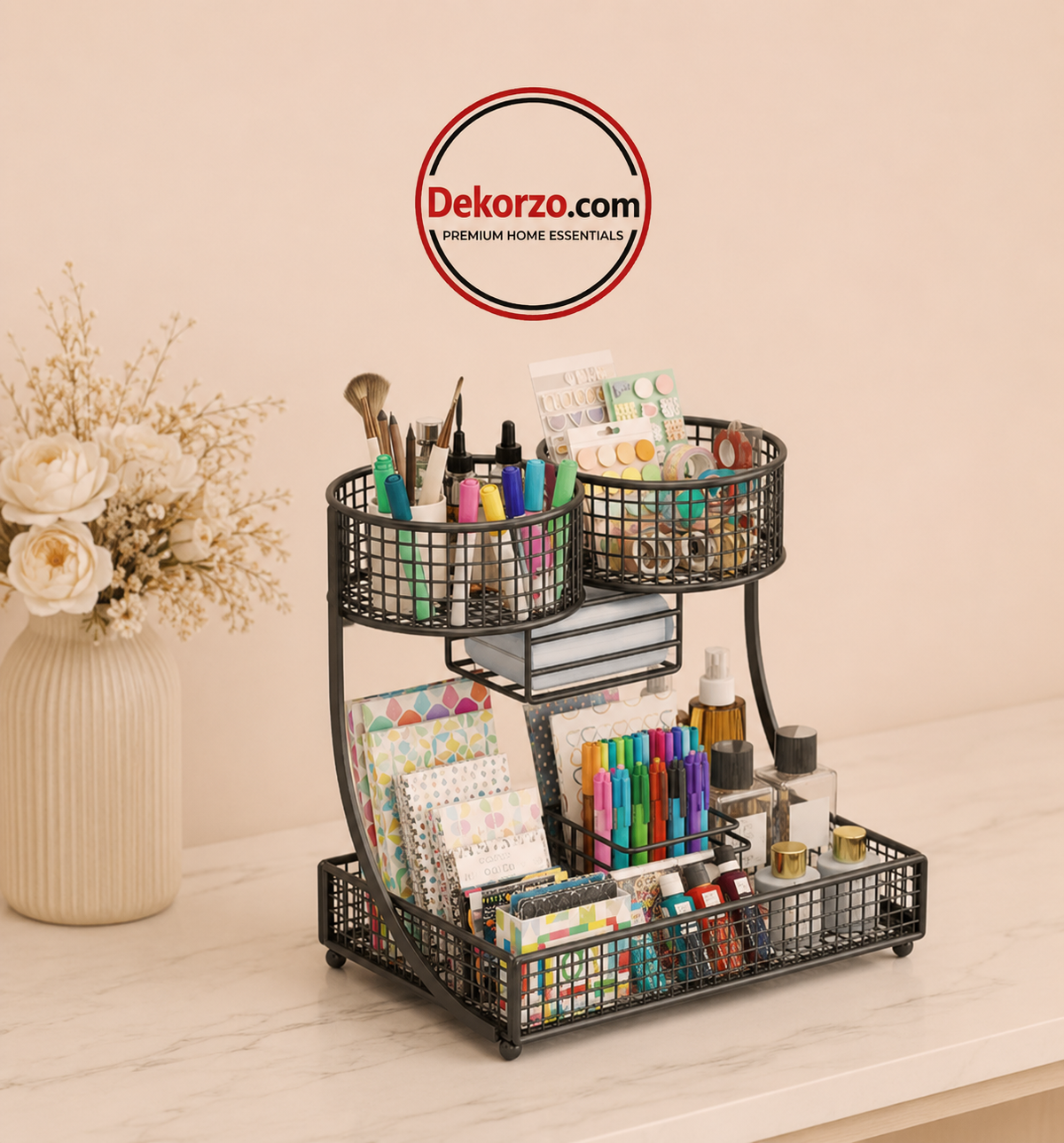 Mesh Countertop Serving & Organizer Stand