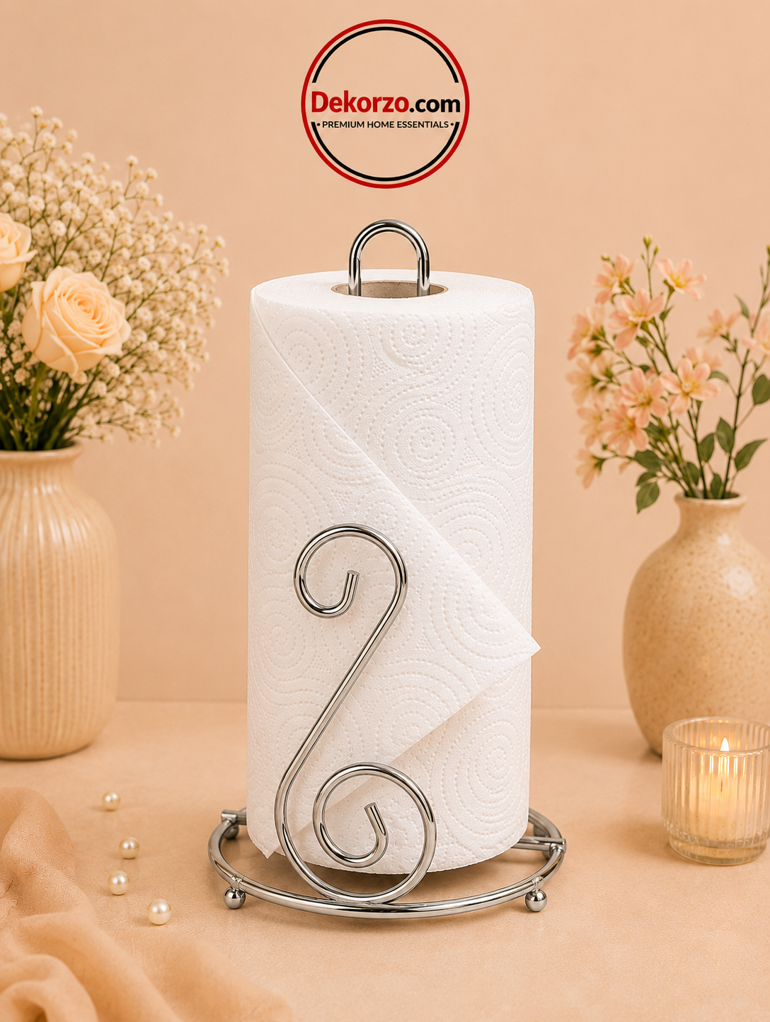 Elegant Spiral Metal Tissue Roll Holder