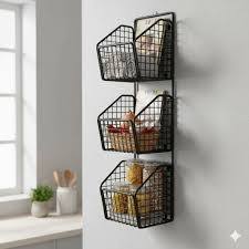3-Tier Wall-Mounted Vegetable Storage Basket