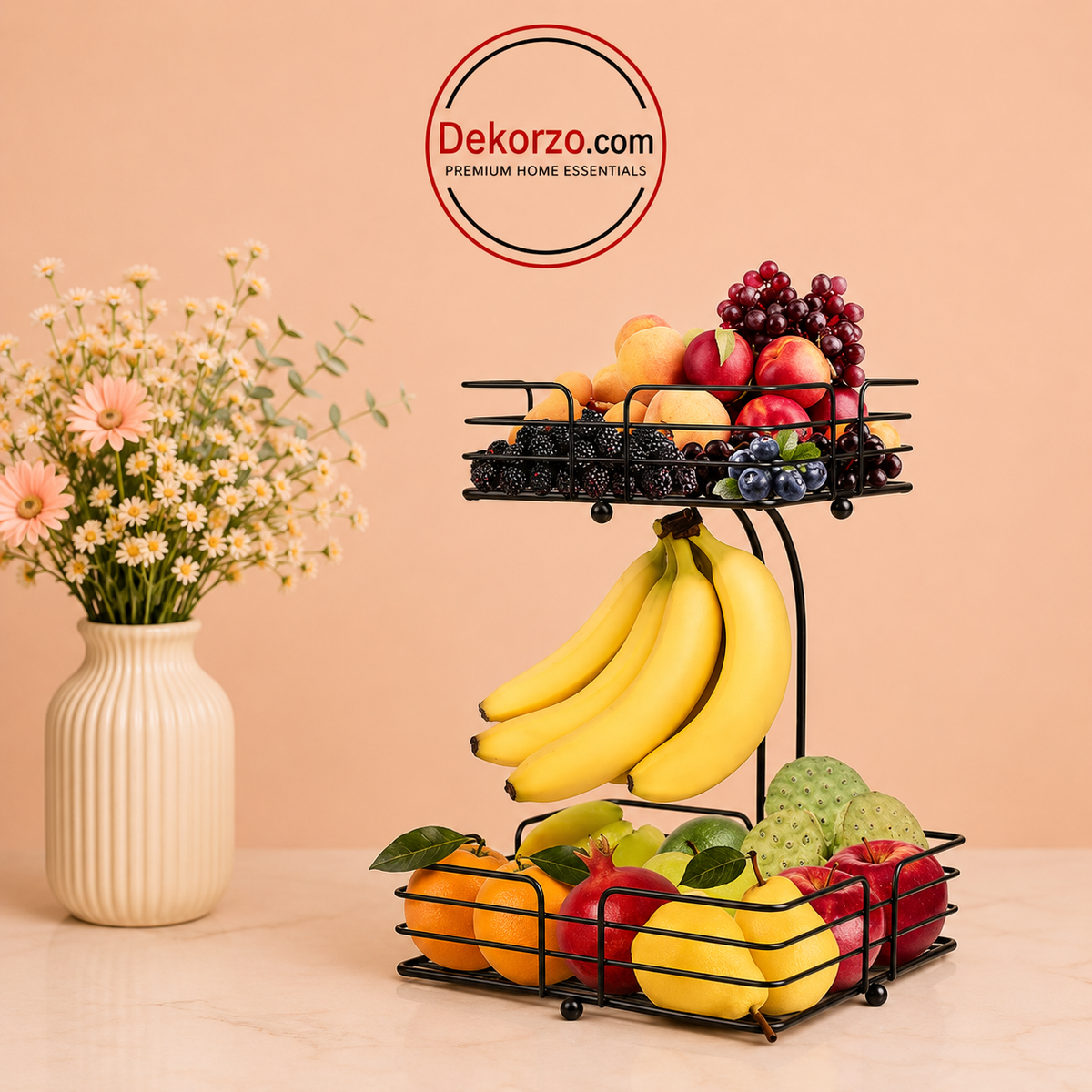 2-Tier Countertop Fruit Basket, Fruit stand