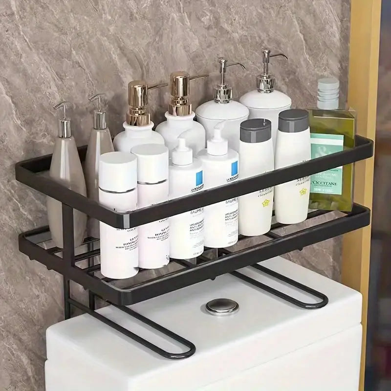 Multiple Compartments for Toiletries, Shampoo, Shower Gel, and Decorative Vase