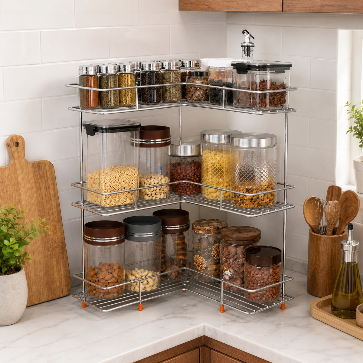 Stainless Steel Kitchen Corner Rack