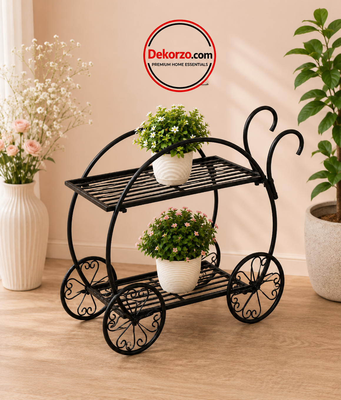 Decorative Metal Flower Cart / Bicycle Plant Stand