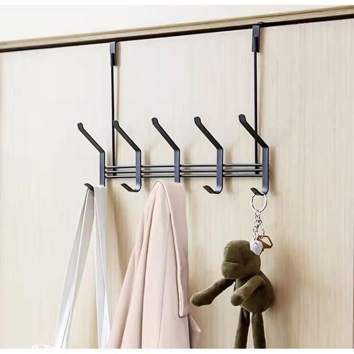 3-in-1 Black Metal Organizer Set – Bathroom Shelf, Over-the-Door Hook, & Lid Rack