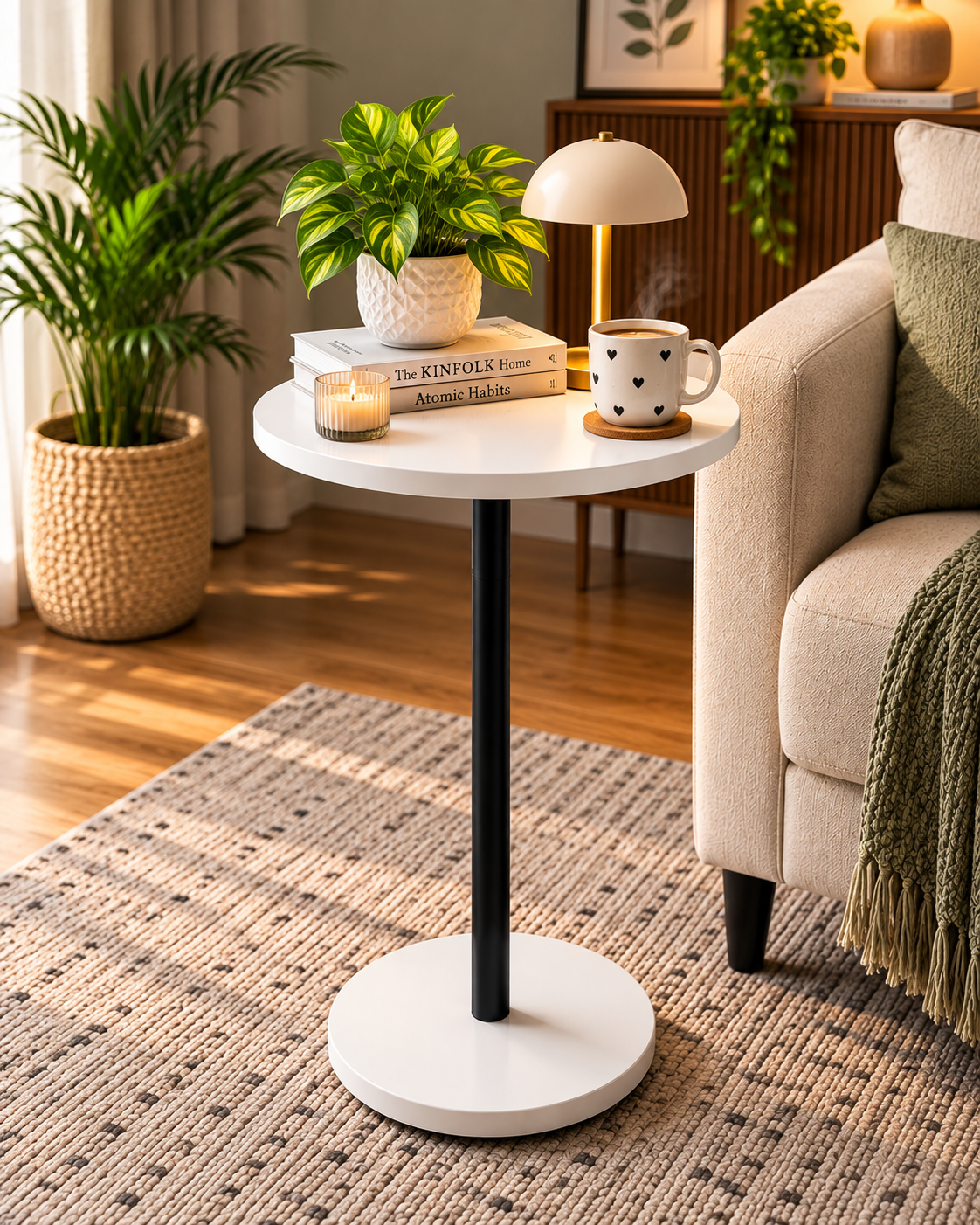 Modern Round Side Table | Minimalist Coffee & Bedside Table