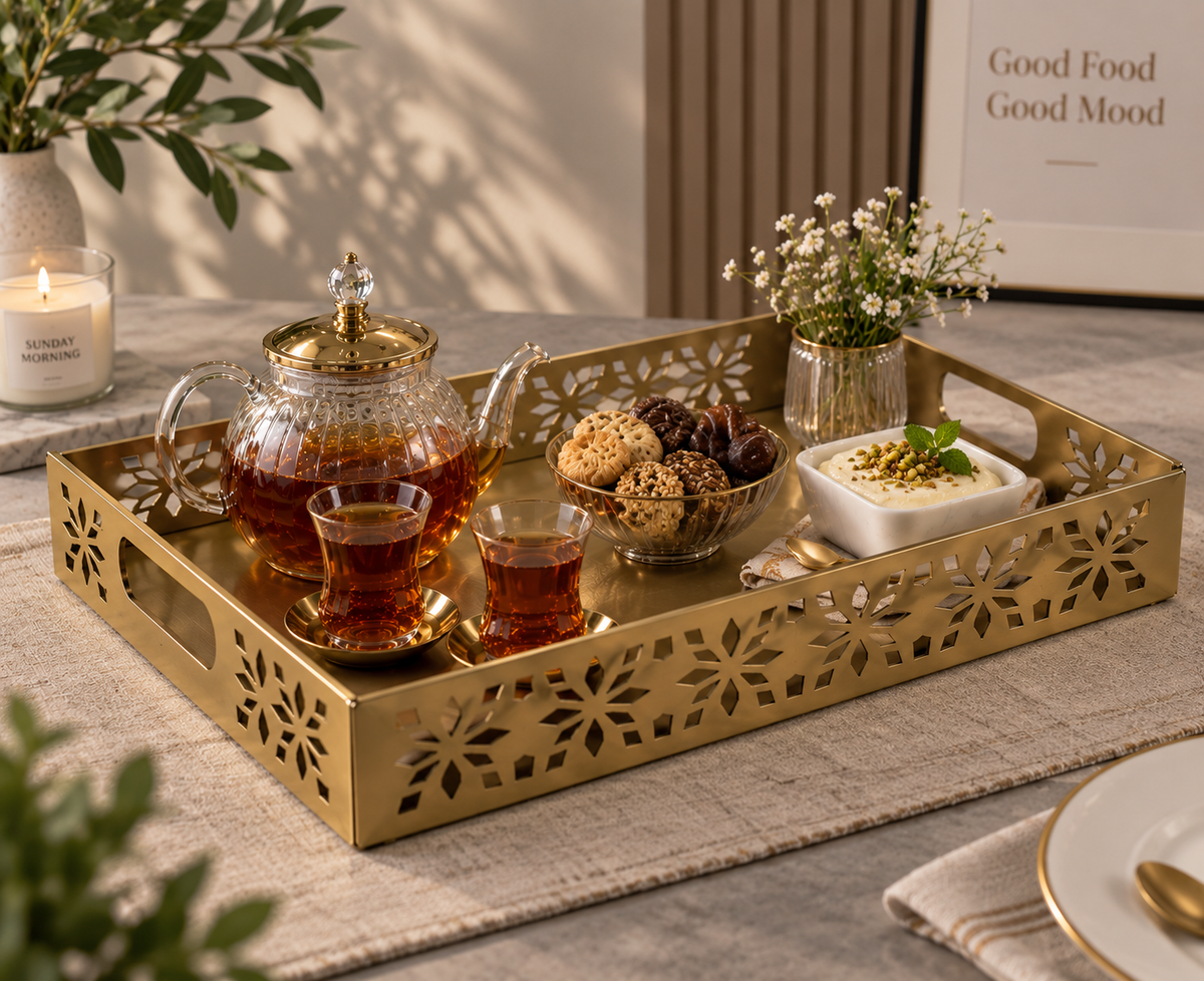 CNC Golden Mirrored Serving Tray