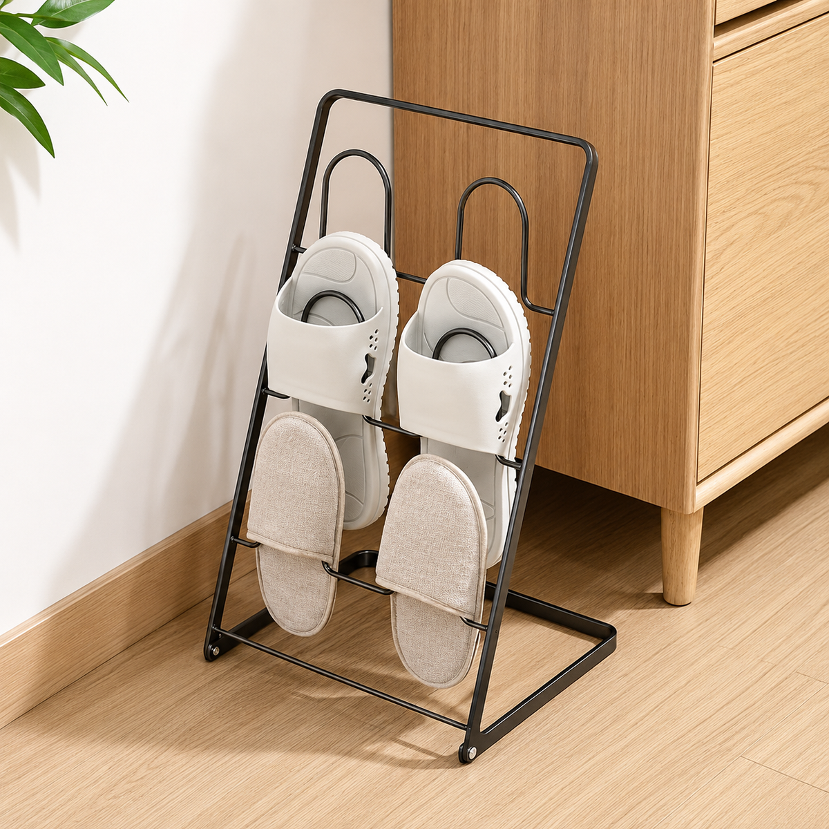 3-Tier Metal Slipper & Shoe Stand | Space-Saving Footwear Organizer