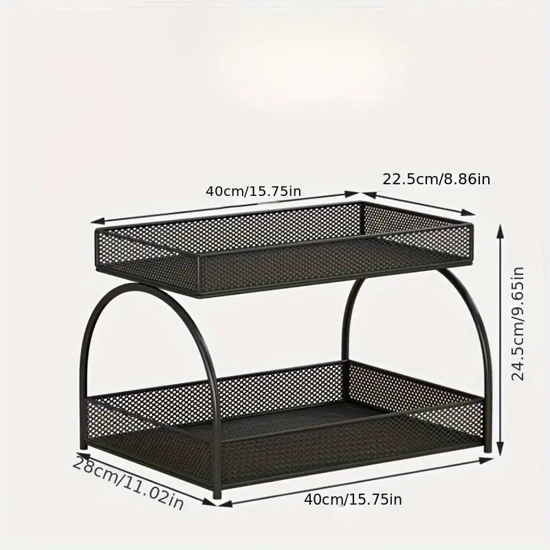 2-Tier Multi-Purpose Metal Storage & Display Rack