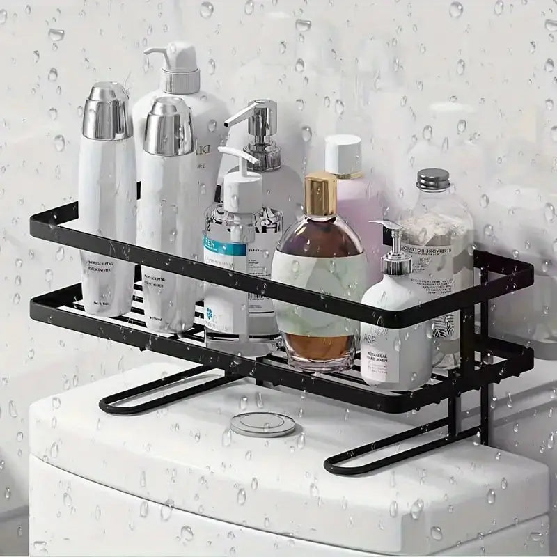 Multiple Compartments for Toiletries, Shampoo, Shower Gel, and Decorative Vase